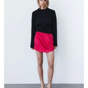 Zara satin effect high waste skirt